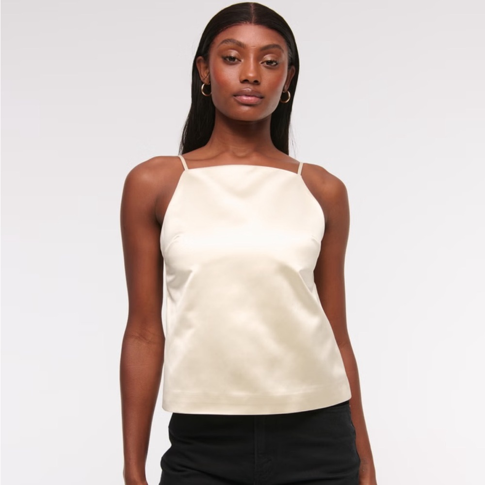 Abercrombie Satin Open-Back Apron Top
